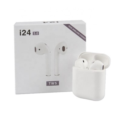 2019 Cheap POP-UP i24 TWS Touch Control Earpod Wireless With 400 mAh Charging Bin